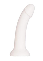 BMS Factory Liquid Silicone Dong with Suction Cup 7in - White