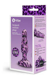 B-Vibe Novice Plug Rechargeable Silicone Anal Plug - Purple Leopard