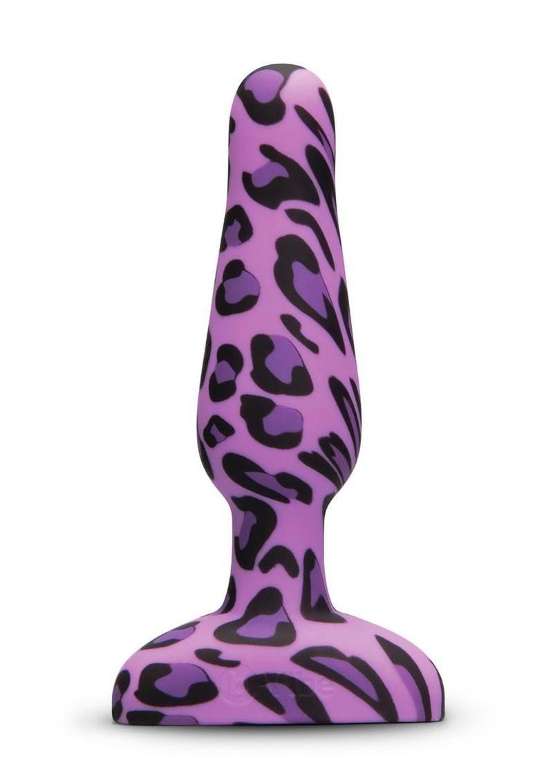 B-Vibe Novice Plug Rechargeable Silicone Anal Plug - Purple Leopard