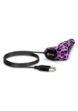 B-Vibe Novice Plug Rechargeable Silicone Anal Plug - Purple Leopard