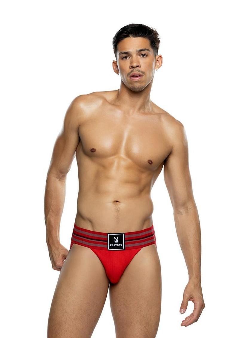 Playboy Men's Locker Room Classic Jock - Red