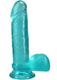 Crystal Jellies Realistic Dildo with Balls 7in - Teal