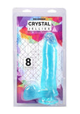 Crystal Jellies Realistic Dildo with Balls 8in - Teal