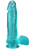 Crystal Jellies Realistic Dildo with Balls 8in - Teal