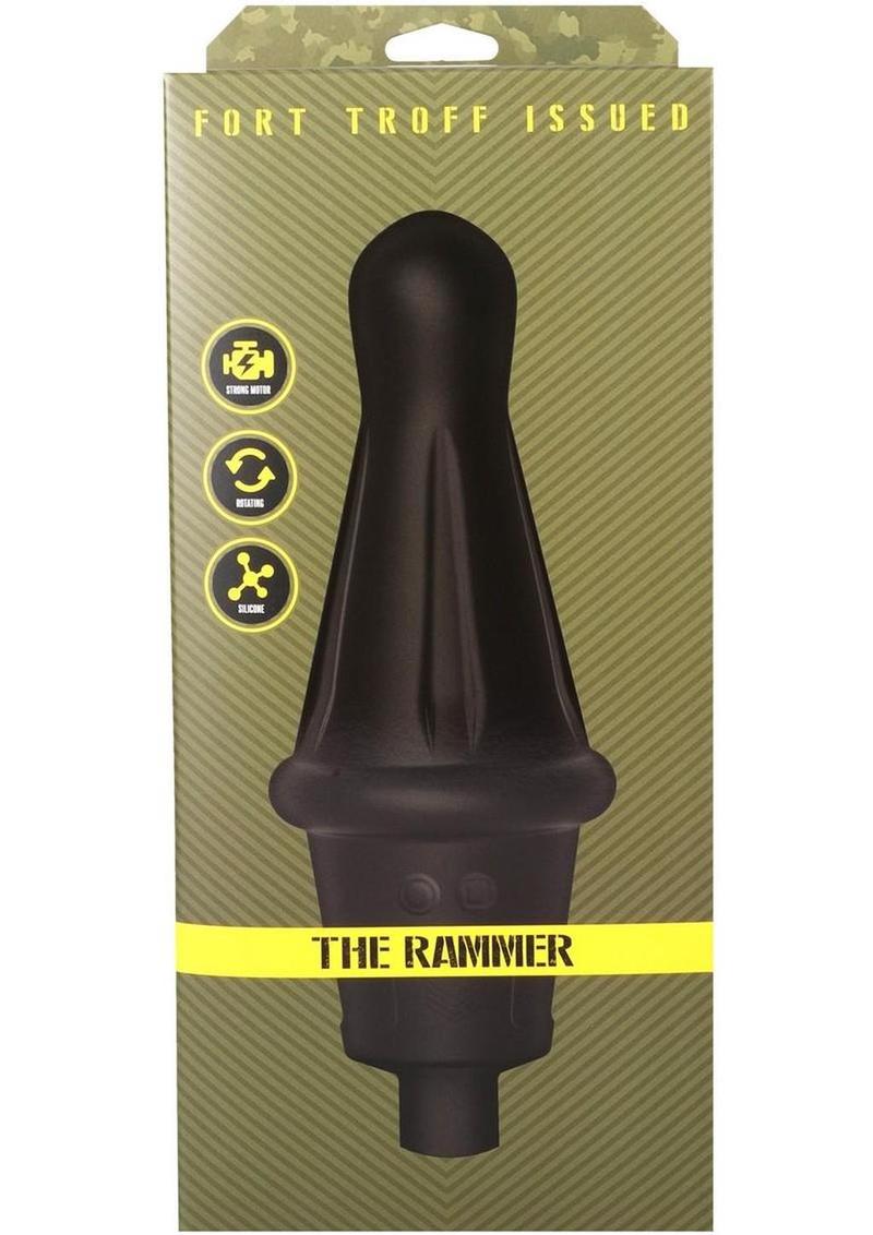 Fort Troff Robo Rammer Rotating Beaded Rechargeable Silicone Anal Probe with Remote Control - Black