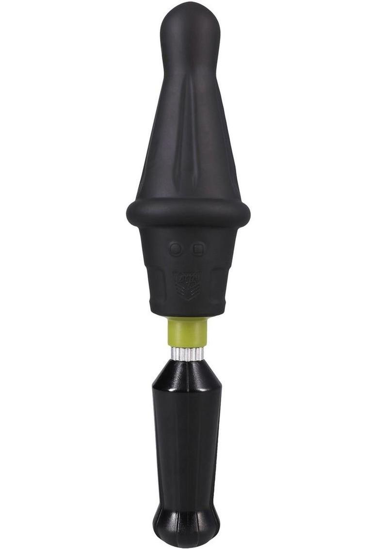 Fort Troff Robo Rammer Rotating Beaded Rechargeable Silicone Anal Probe with Remote Control - Black