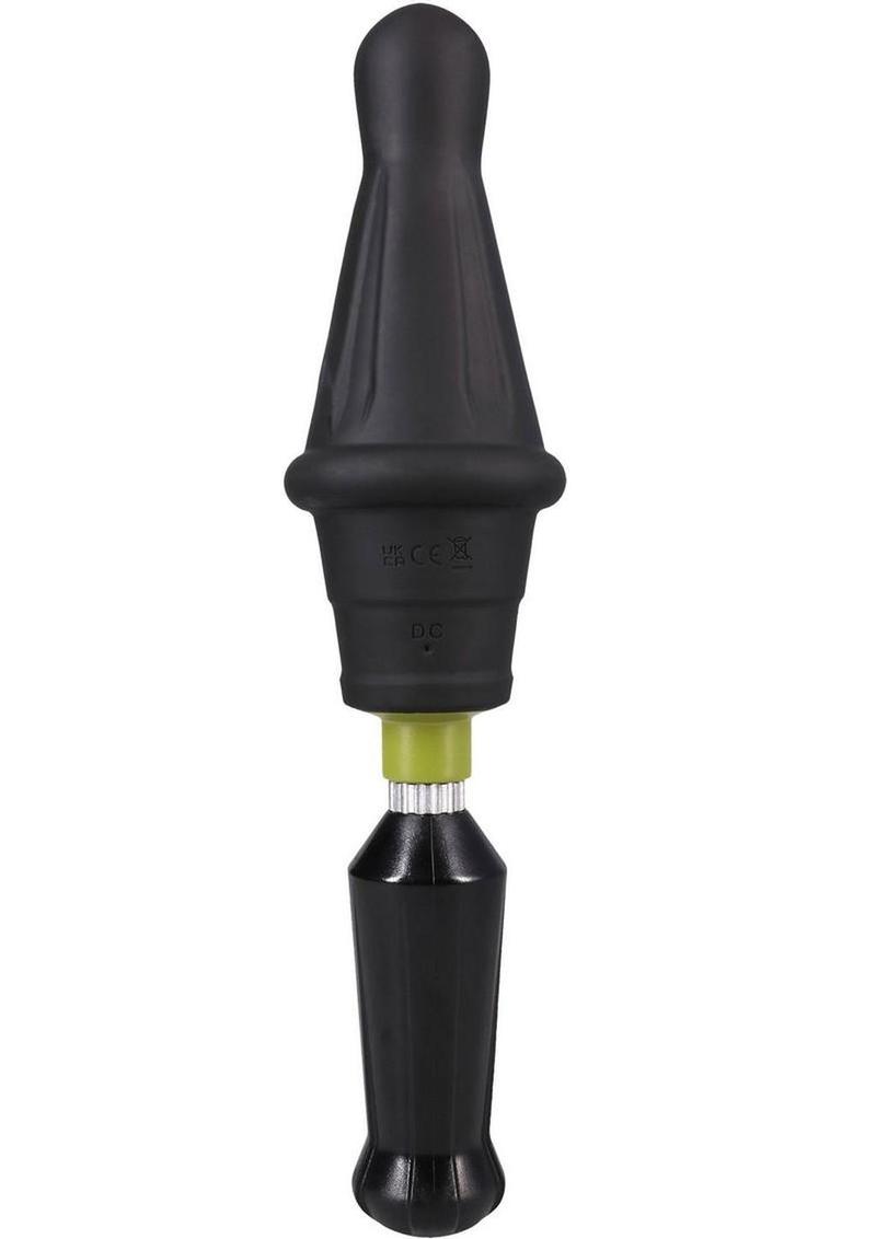 Fort Troff Robo Rammer Rotating Beaded Rechargeable Silicone Anal Probe with Remote Control - Black