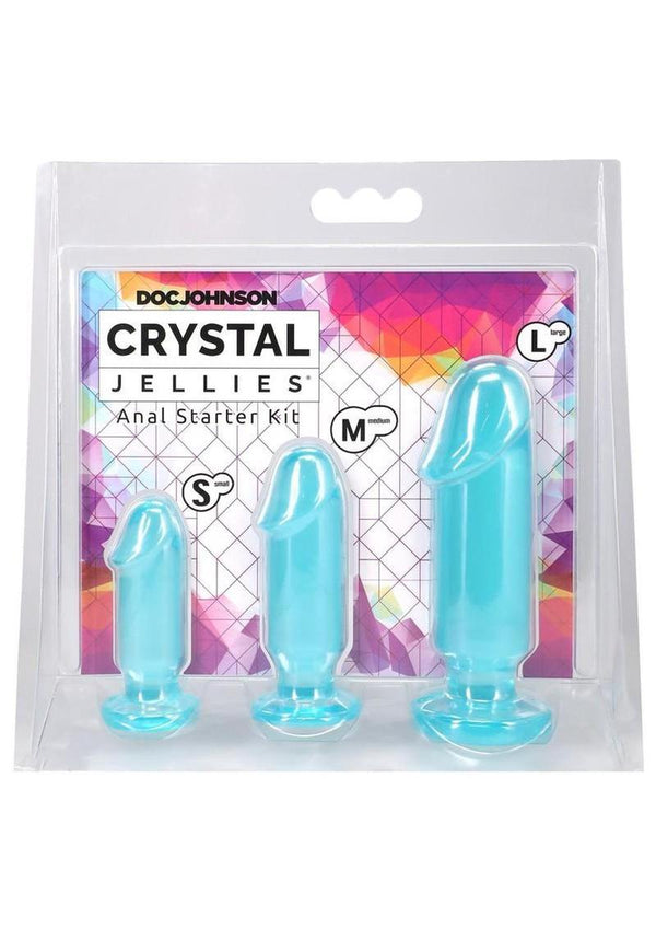 Crystal Jellies Anal Starter (3 Piece Kit) - Teal