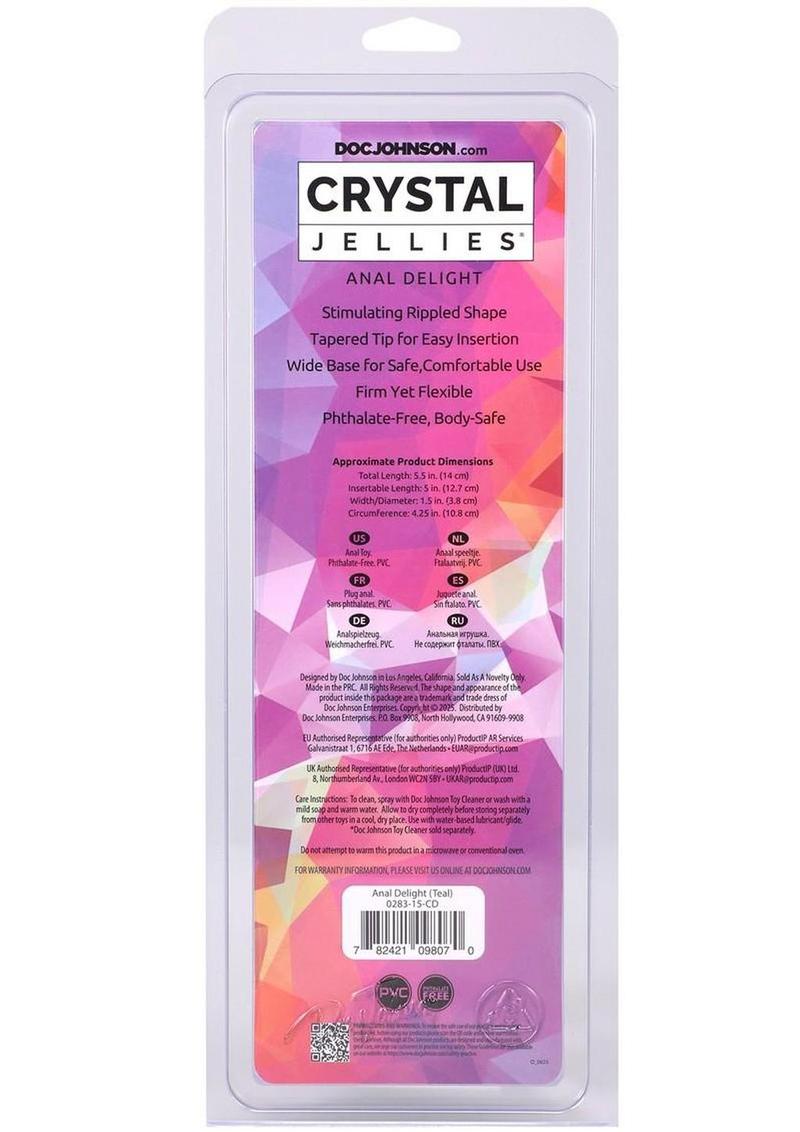 Crystal Jellies Anal Delight Anal Plug 5in - Teal