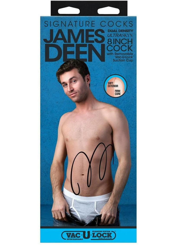 Doc Johnson Signature Cocks Ultraskyn James Deen Dildo with Removable Suction Cup 8in - Vanilla