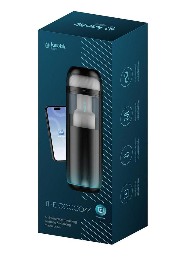 Kaotik Labs The Cocoon App Controlled Rechargeable Masturbator - Black/Blue