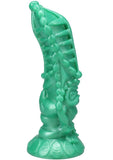 Polynesian Pleasure Idols Mala Ma'ona Earth Idol Rechargeable Silicone Vibrating Dildo with Remote Control - Green