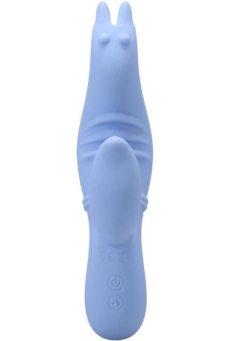 Polynesian Pleasures Into The C Seahorse Siren Rechargeable Silicone Rabbit Vibrator with Clitoral Stimulator - Blue