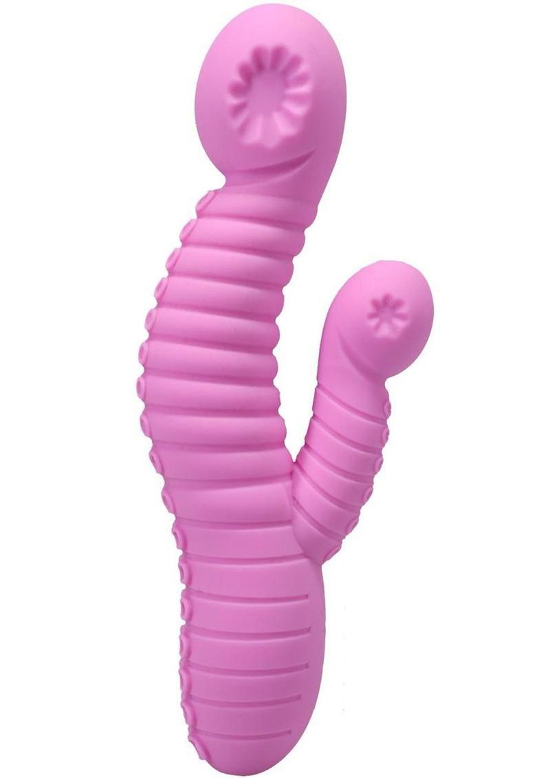 Polynesian Pleasures Into The C Seapuss Rechargeable Silicone Rabbit Vibrator with Clitoral Stimulator - Purple