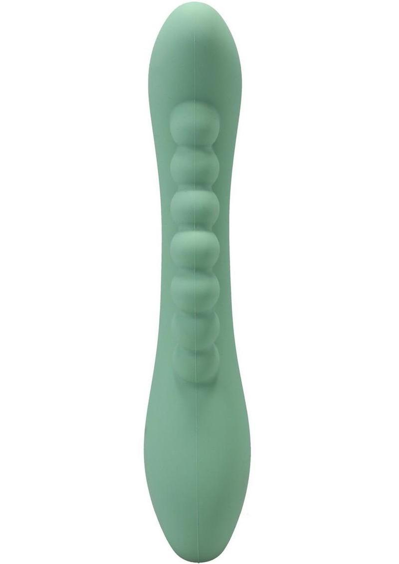 Polynesian Pleasures Into The C Kakui Me Rechargeable Silicone Vibrator with Clitoral Stimulator - Green