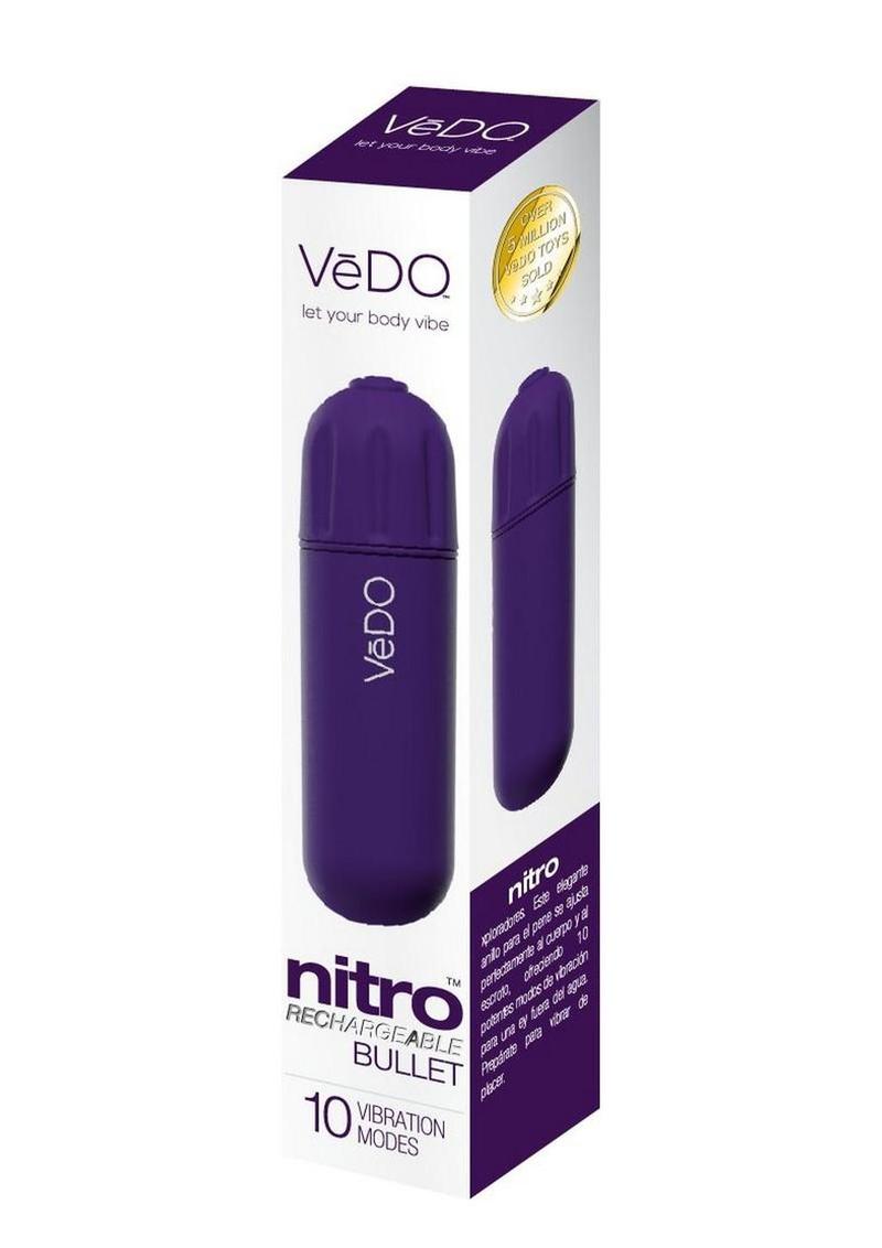 VeDo Nitro Rechargeable Silicone Bullet Vibrator 3.25in - Purple