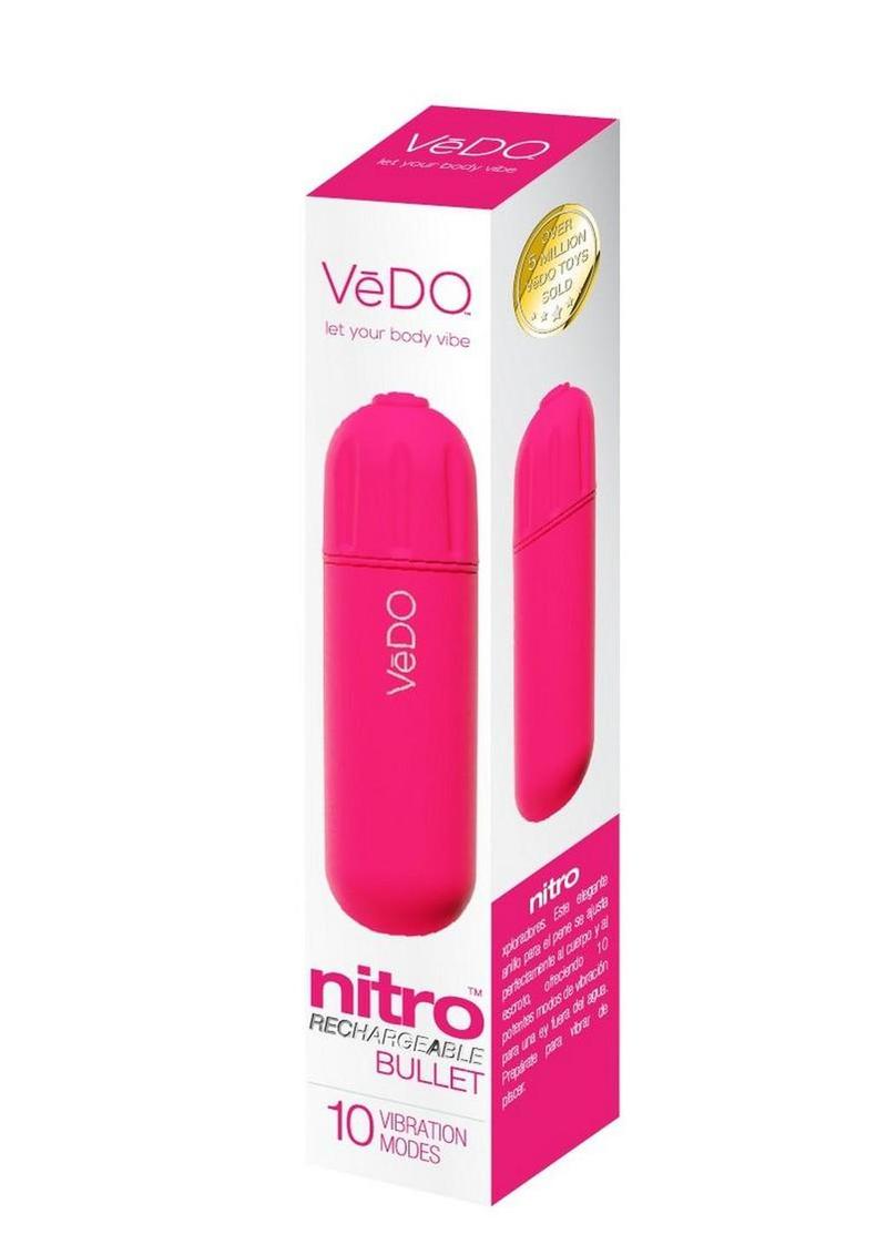 VeDo Nitro Rechargeable Silicone Bullet Vibrator 3.25in - Pink