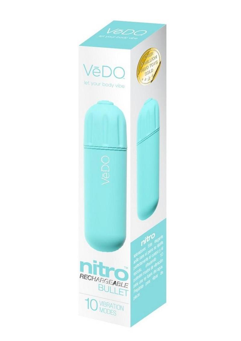 VeDo Nitro Rechargeable Silicone Bullet Vibrator 3.25in - Turquoise