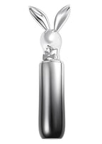 Playboy Bunny on the Go Rechargeable Silicone Rabbit Head Mini Vibrator - Black