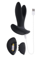Gender X Spread The Love Rechargeable Silicone Vibrating Anal Plug with Remote Control - Black