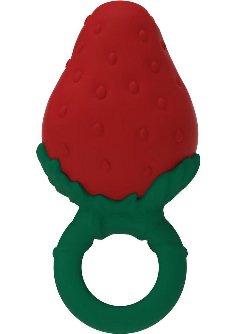 Fruity Booty Berry Buzz Strawberry Mini Vibrator - Red/Green