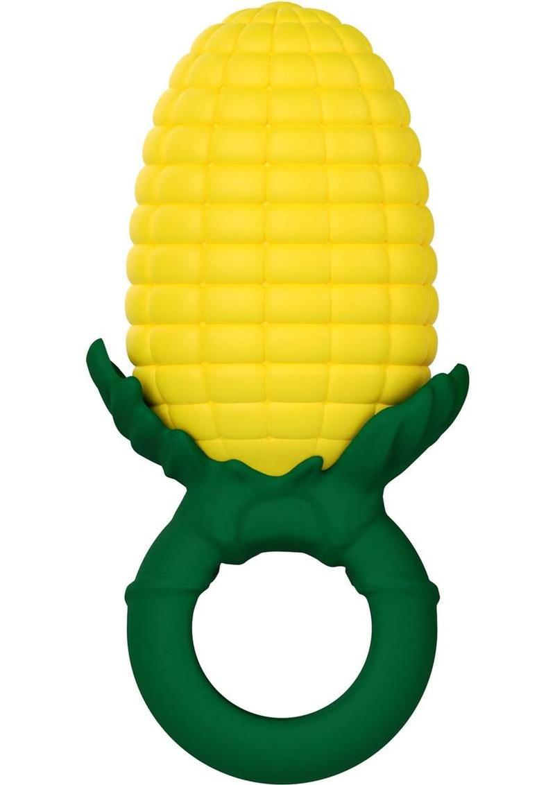 Edgy Veggies Corn Holer Silicone Mini Vibrator - Yellow/Green