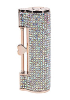 Loveline Diamond Lipstick Rechargeable Silicone Vibrator with Interchangeable Heads - Rainbow