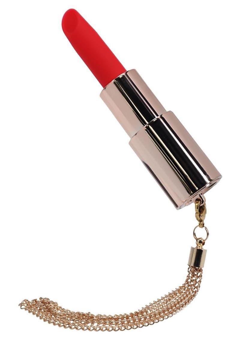 Loveline Sparkle Lipstick Rechargeable Silicone Vibrator with Interchangeable Heads - Rainbow