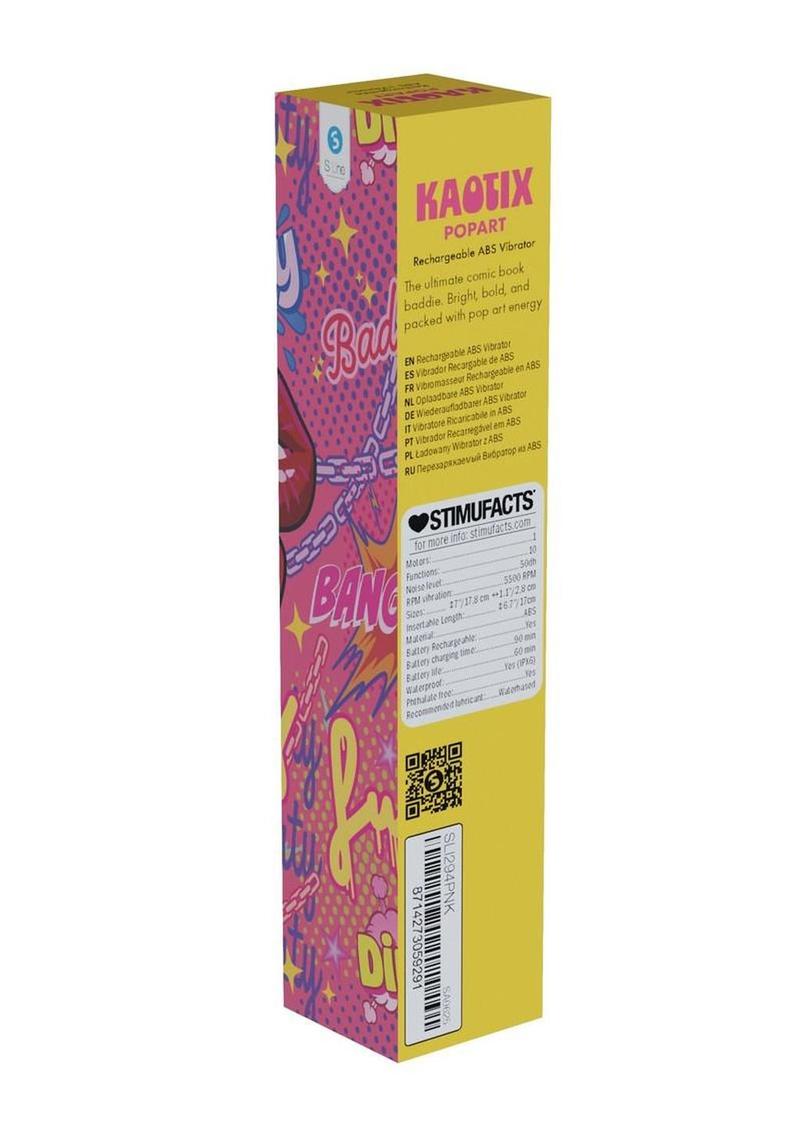 S-Line Kaotix Pop Art Rechargeable Vibrator - Pink