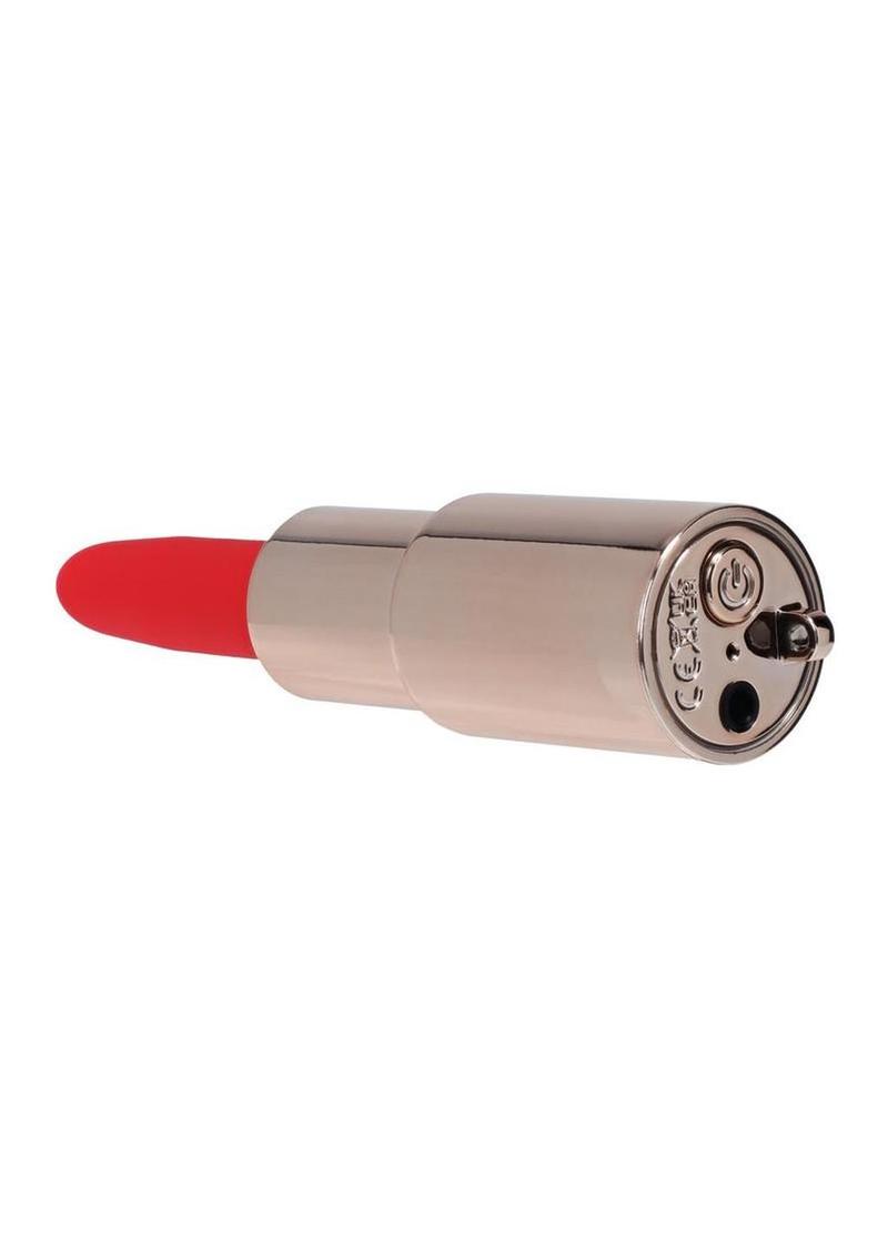 Loveline Candy Lipstick Rechargeable Silicone Vibrator with Interchangeable Heads - Pink