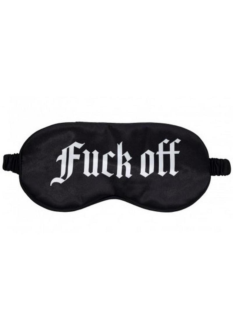 Ouch! Fuck Off Printed Satin Mask - Black