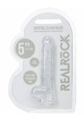 RealRock Crystal Clear Realistic Dildo with Balls 5in - Clear