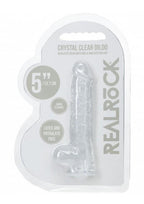 RealRock Crystal Clear Realistic Dildo with Balls 5in - Clear