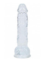 RealRock Crystal Clear Realistic Dildo with Balls 5in - Clear