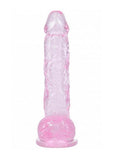 RealRock Crystal Clear Realistic Dildo with Balls 5in - Pink