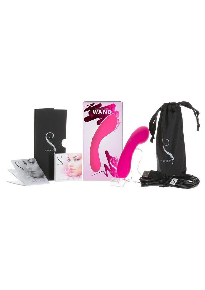 Swan Mini Swan Wand Rechargeable Silicone Massager - Pink