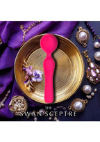 The Swan Sceptre Rechargeable Silicone Dual End Wand Massager - Berry