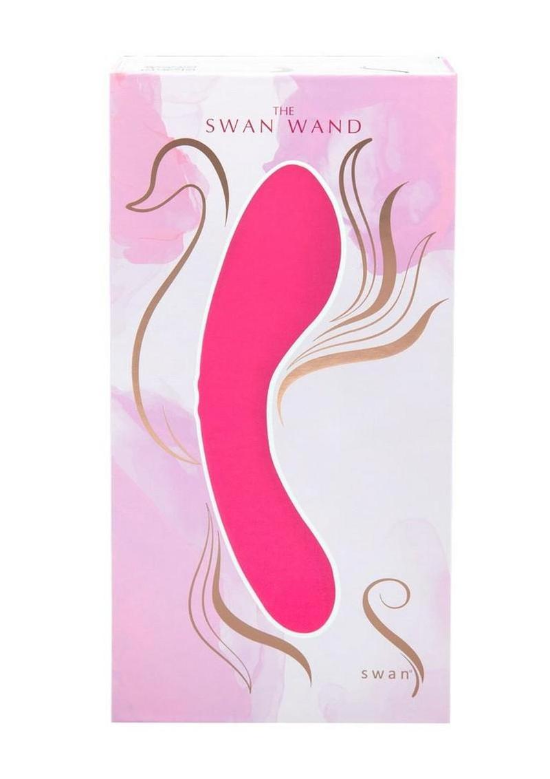 The Swan Wand Rechargeable Silicone Vibrator - Pink