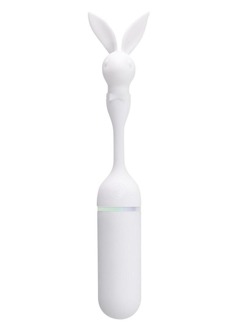 Playboy Lucky Charm Rechargeable Light Up Mini Vibrator - White