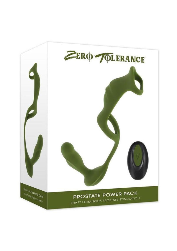 Zero Tolerance Prostate Power Pack Rechargeable Silicone Anal Vibrator with Remote Control - Green