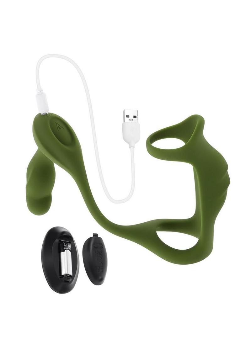 Zero Tolerance Prostate Power Pack Rechargeable Silicone Anal Vibrator with Remote Control - Green