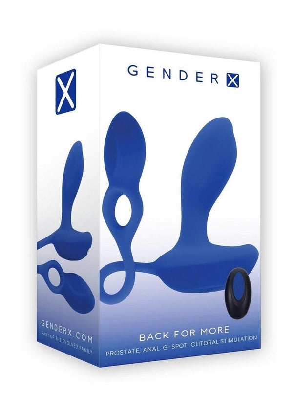 Gender X Back for More Rechargeable Silicone Wearable Prostate Vibrator with Remote Control - Blue