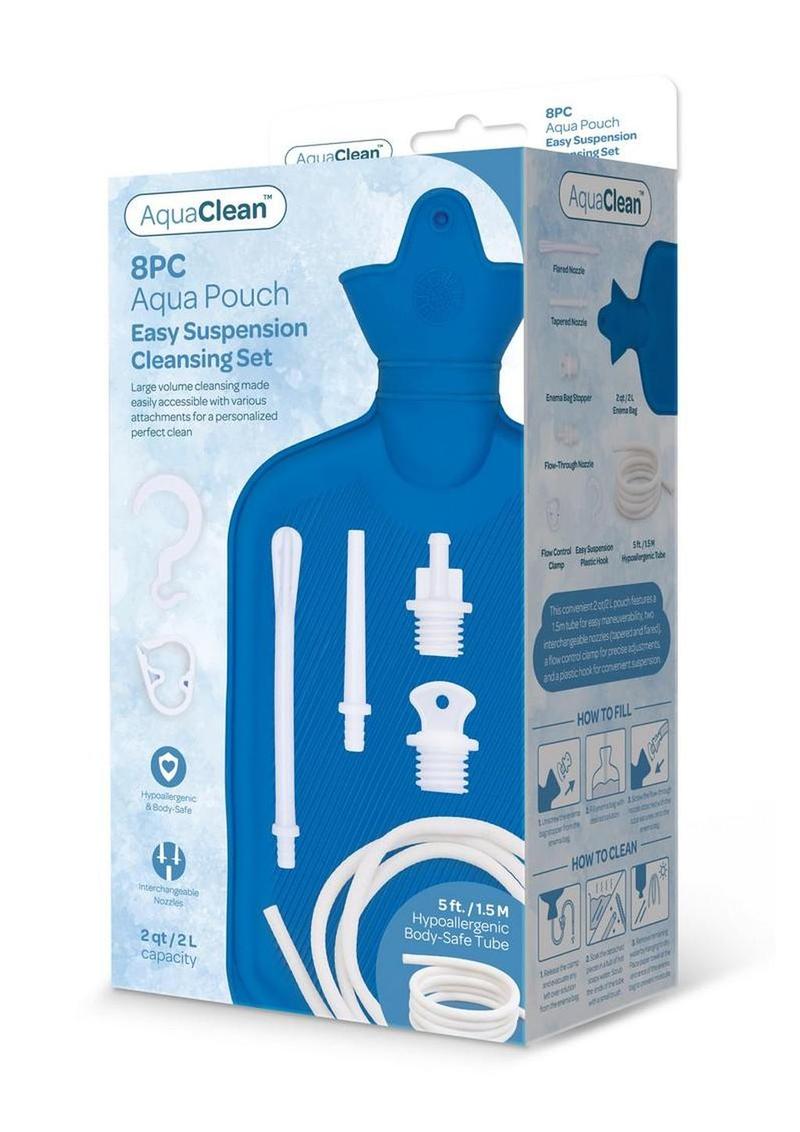 AquaClean Aqua Pouch Enema Cleaning Set - Blue