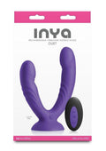 INYA Duet Rechargeable Silicone Vibrating Double Dildo with Remote Control - Purple