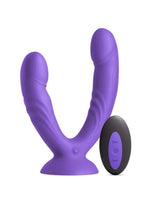 INYA Duet Rechargeable Silicone Vibrating Double Dildo with Remote Control - Purple