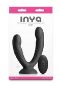 INYA Duet Rechargeable Silicone Vibrating Double Dildo with Remote Control - Black