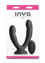 INYA Duet Rechargeable Silicone Vibrating Double Dildo with Remote Control - Black