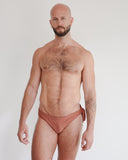 GYMNASIUM THE TIE SIDE SWIM BRIEF DARK TERRACOTTA