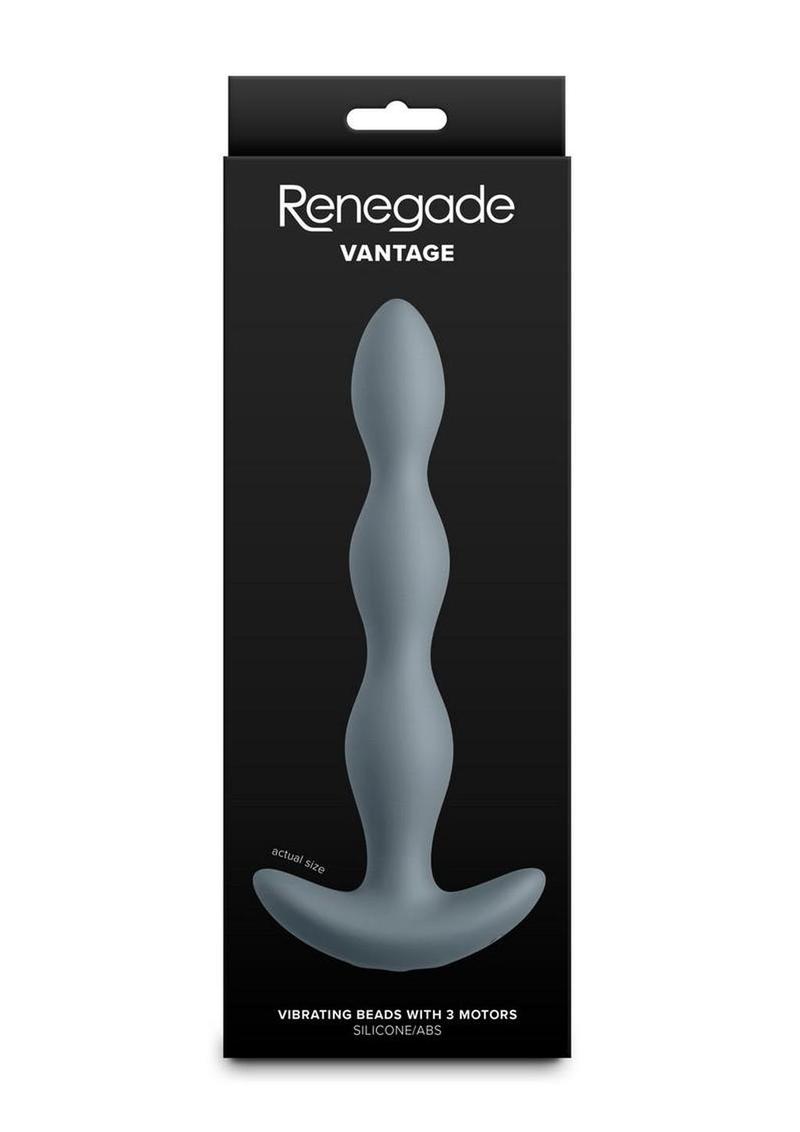 Renegade Vantage Rechargeable Silicone Vibrating Beads 6.5in - Grey