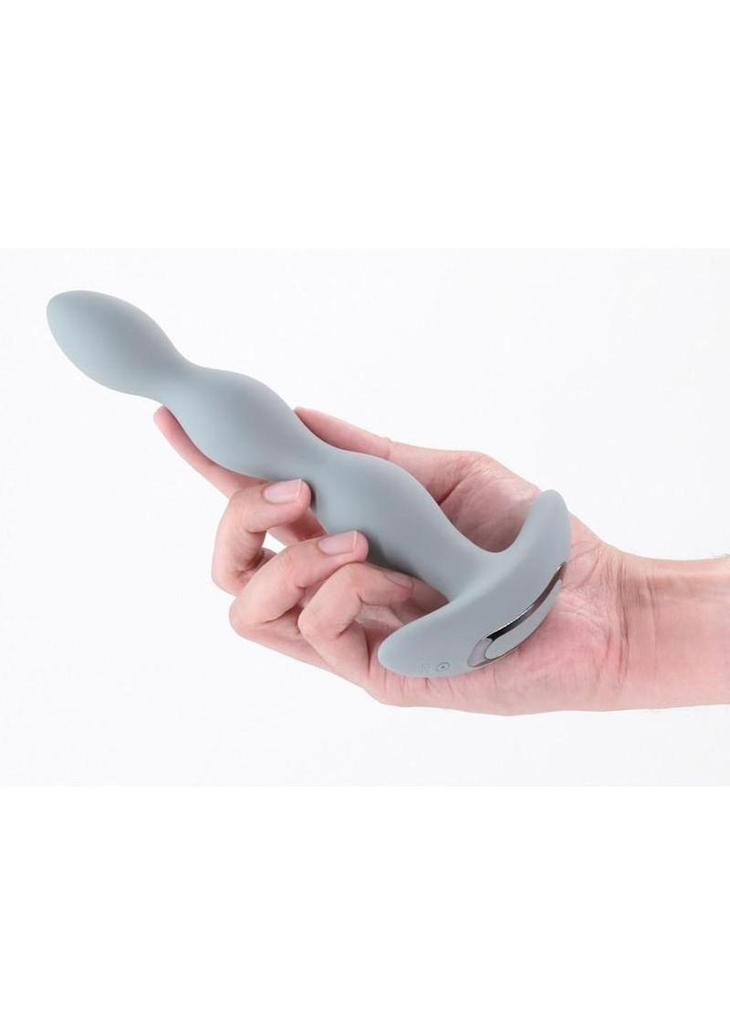Renegade Vantage Rechargeable Silicone Vibrating Beads 6.5in - Grey
